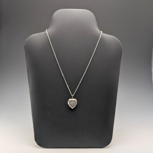 Vintage Sterling Silver Heart Locket Pendant with Necklace